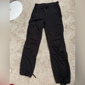 Black Cargo Style Joggers